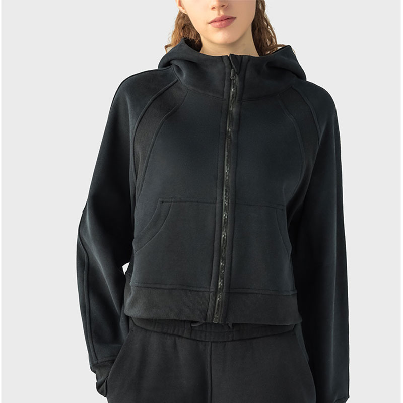 Veste de sport à capuche à fermeture éclair pour femmes d&#39;hiver