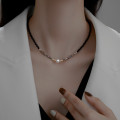 Wholesale Fashion Statement Jewelry Black Crystal Necklace