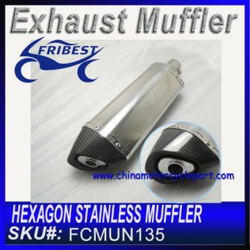 Hexagon Stainless muffler with Carbon fiber Tip FCMUN135
