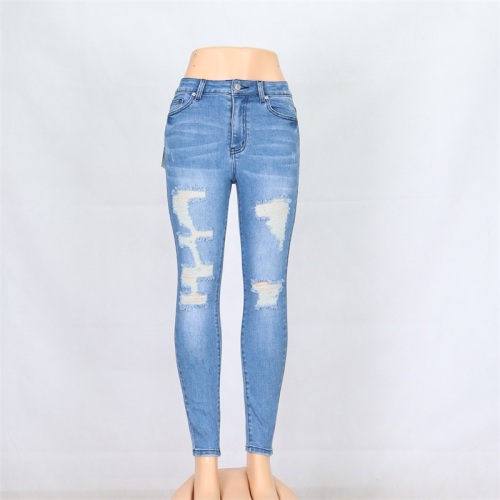 Jeans delgados al por mayor jeans azules