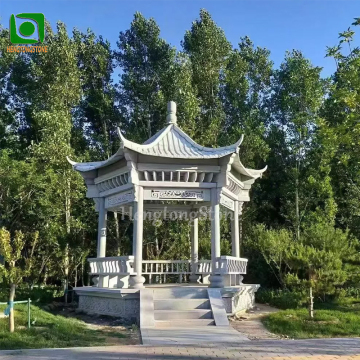 High Quality White Marble Hexagonal Pavilion Gazebo - Outdoor Decorative Chinese Style Traditional Design