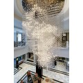 Gran lámpara de vidrio de cristal de Villa Lobby personalizado