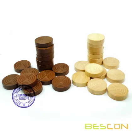 Bescon 1-3/16 inch Classic Carved Stackable Wooden Checkers