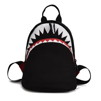 S M Two Size Adult Children Backpack 3D Anime Shark Kids School Bag for Boys