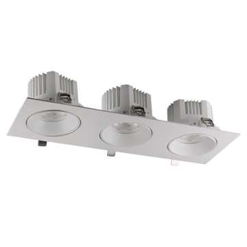 Triple Head 20W LED Spot Downlight COB Dimmable Recessed Grille Spotlight