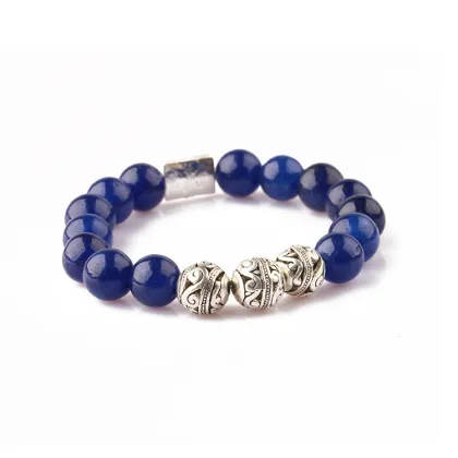 lucky blue gemstone lapis lazuli custom beads bracelet