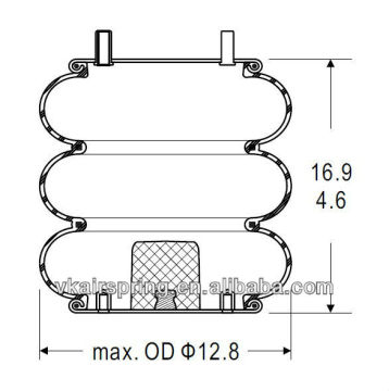 Triple convoluted air spring/Air suspension 3B12-335/Car part For GRANNING