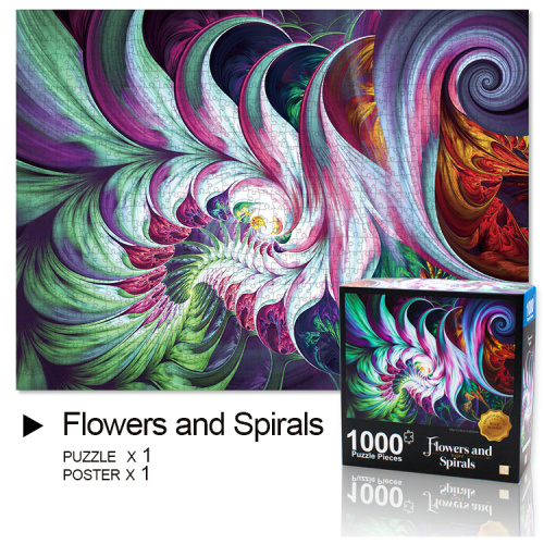 OEM Eco-friendly Flower and Spirals Jigsaw Puzzles For Adults 1000 Pieces