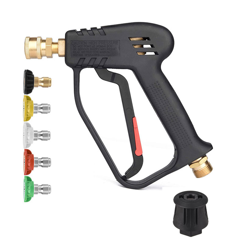 Pistola de lavadora de alta presión con 5 punta de boquilla de pulverización desmontable, conector y adaptador rápido de 1/4 ", M22-14 mm de lavadora de automóviles de automóvil CL