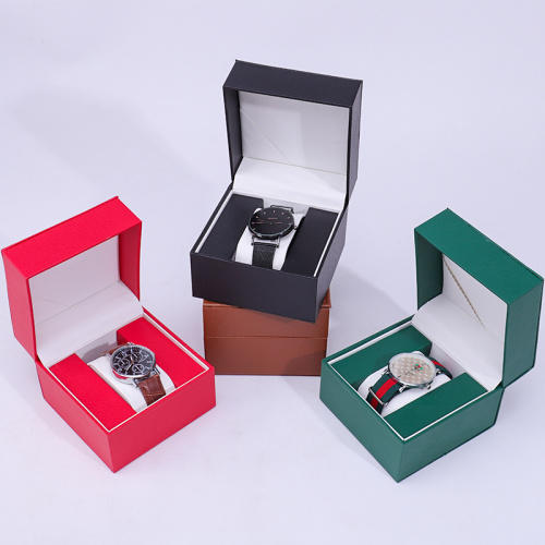 Custom Logo Red Black Watch Leather Gift Box