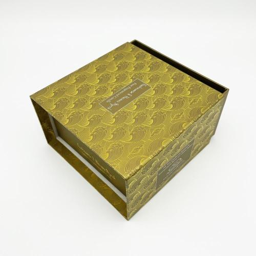 Caja de cajón deslizante de oro de lujo para envases de velas