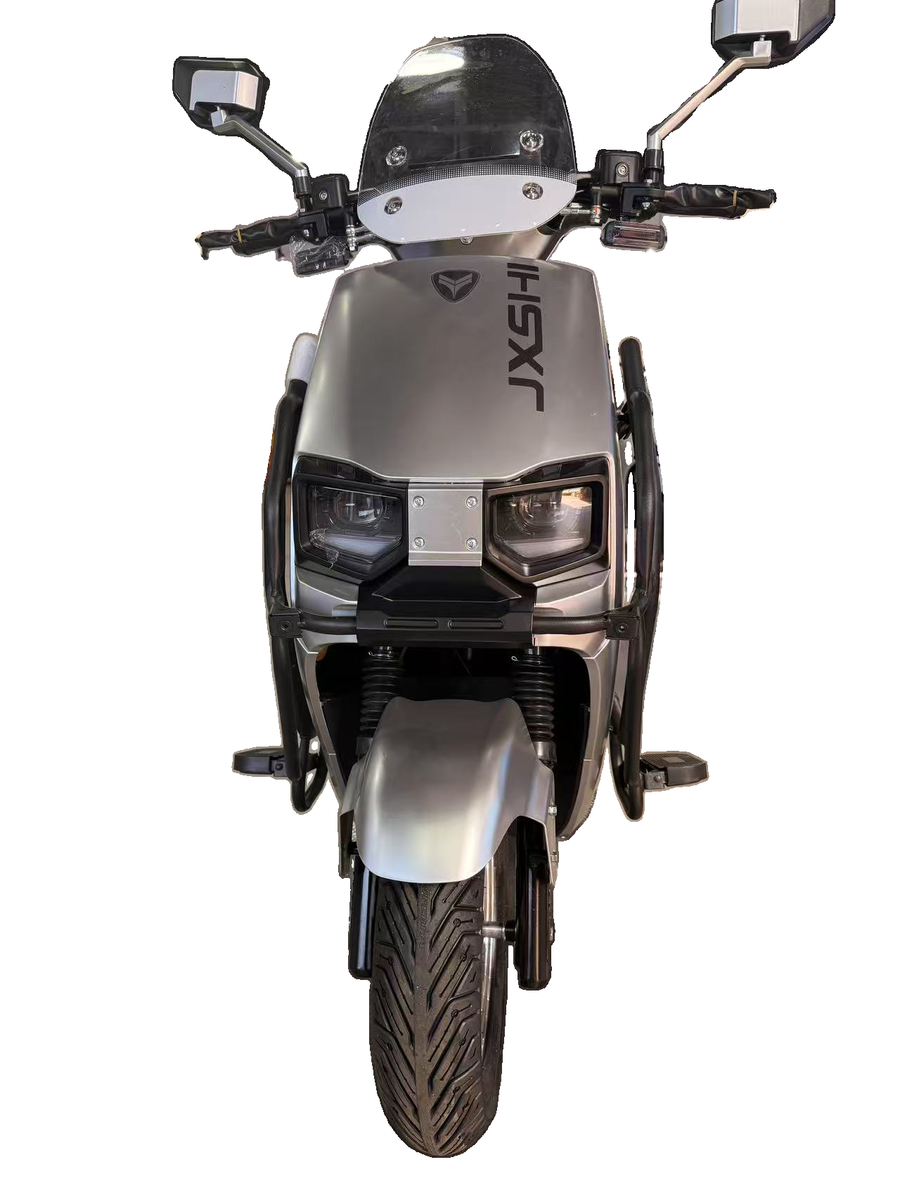 Contemporary Silver Electric Scooter for Urban Riders