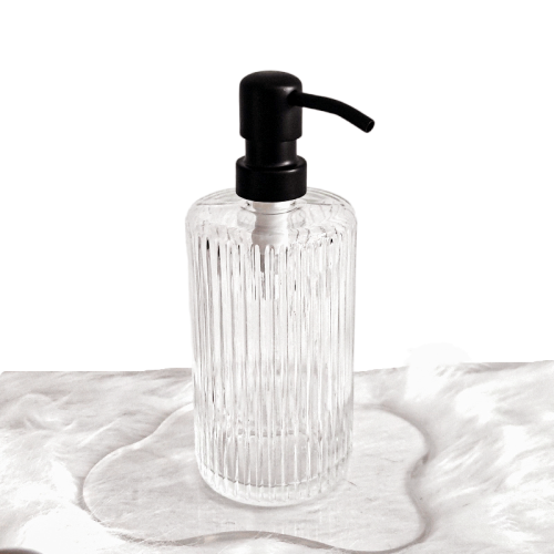 Transparent glass hand soap dispenser