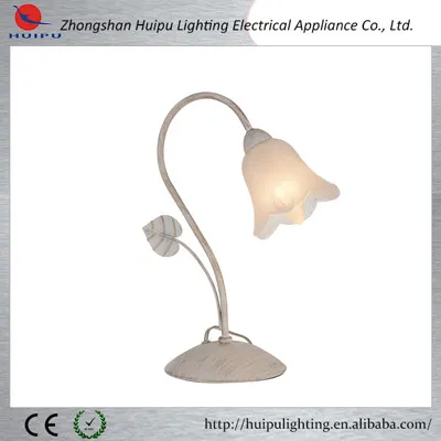 American style flower shape glass shade table lamp for restaurant
