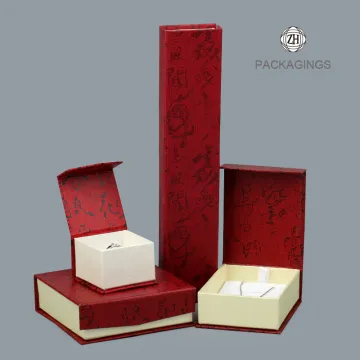 Red color folding bracelet box for gift