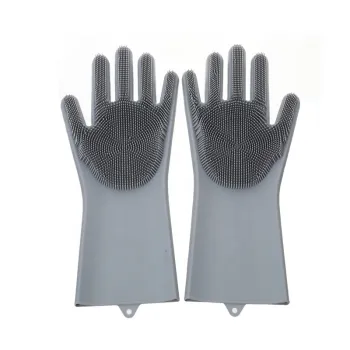 Gardeni Kitchen Reusable Cleaning Gloves: Latex-Free, Dishwashing, Waterproof, Silicone Household Gloves