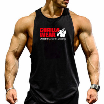 Stylish Cotton Men's Sleeveless Muscle Gorilla Letter Printed Tank Top Bodybuilding Workout Fitness Vest