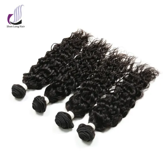 5A grade human hair weave , No tangle no shedding virgin water wave hair weave