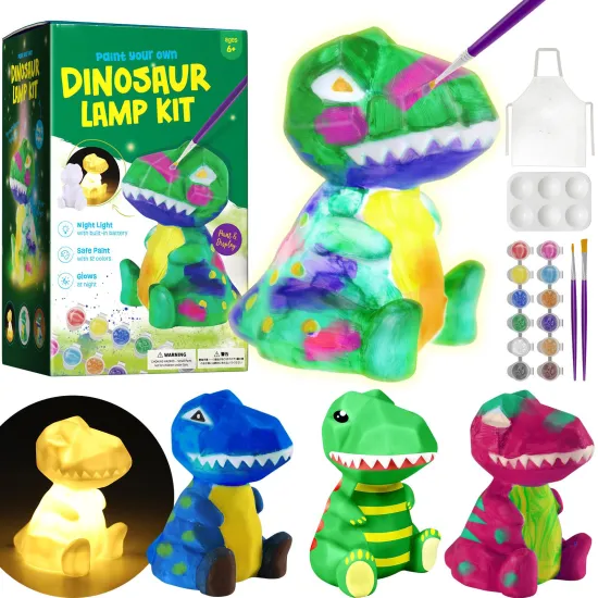Creative Kids' Dinosaur Lamp Painting Kit: A Fun Arts & Crafts Activity