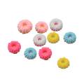 Cute 100pcs Mini Pretty Colorful Resin Donuts Beads Cookie Cheap Loose Resin Crafts Round Shape Kawaii Cabochons for DIY