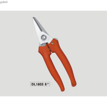 Red softgrip handle gardening scissor
