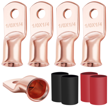 8 Gauge -Drahtkasten 1/4 Zoll Bolzenring Terminal Kit - Hochleistungskupfer -Crimp -Lugs