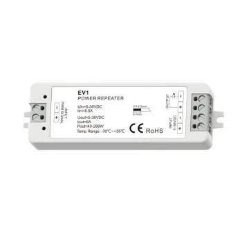 EV1 Single Color Constant Voltage LED Strip 12V-36V Amplifier Power Repeater