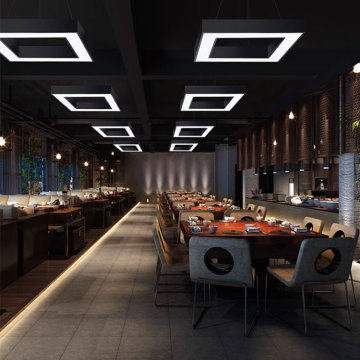 Modern Square Acrylic Black Pendant Light LED Chandelier Ceiling Lamp