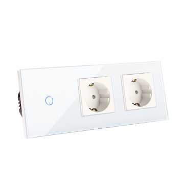 Bingoelec Home Electrical Triple Tuya One Gang Wall Touch WiFi Smart Switches and Socket Plug Type F