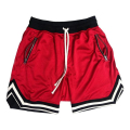 Shorts de basquete masculino com bolsos com zíper