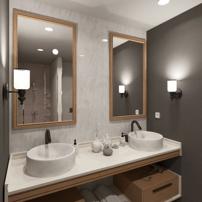 แผงผนัง SPC ทนคราบ สไตล์ภายในทันสมัย