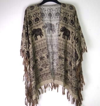 Ladies Elephant Printing Wrap