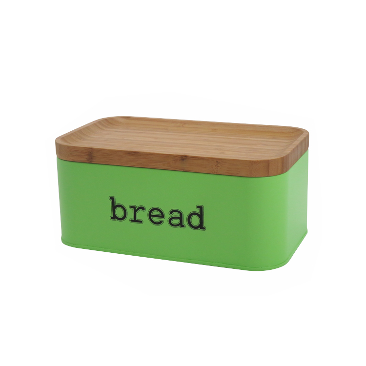 green coated bread box