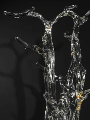 Gold Leaf Wave Crest Crystal Coat Rack
