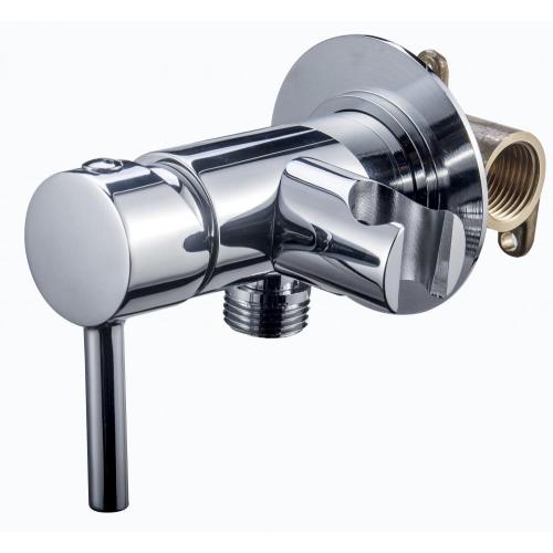 Chromed diverter angle valve for shower arm mounted