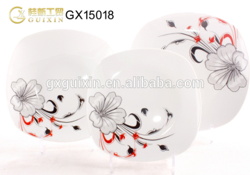 GUIXIN 16-piece Square Nice Ceramic Tableware, Service for 4, Pure White Flower