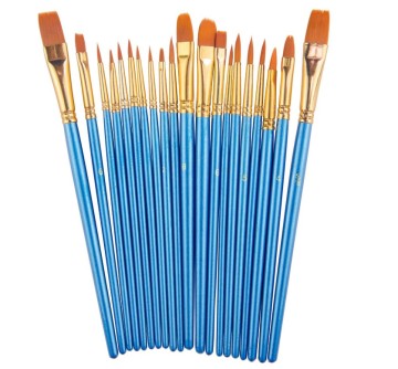 Professional 20-Piece Paint Brush Set for Acrylic, Oil, and Watercolor Painting