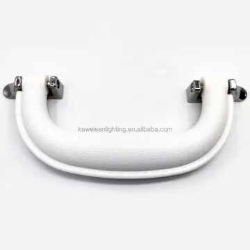 White Leather Fashion Handle for Plastic Bags, Luggage, and Suit Cases: Durable Metal Double Bases and Hardware Accessory