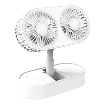 Portable Hands-Free Neckband Sports Fan: USB Rechargeable LED Travel Fan