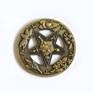Custom OES Auto Car Emblem: Order des östlichen Stars Golden Logo 3 Zoll runde Freimaurerabzeichen