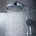 Round 4-Function Hand Shower with Large Panel and Self-Cleaning Nozzle