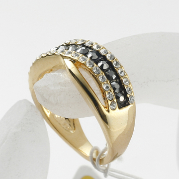 Fashion Personality Hot Sale Promotional gold plated Crystal rings rhinestone alloy metal Rings