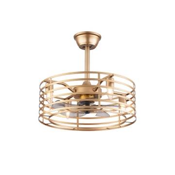Golden Large Remote Control Ceiling Fan with Light - Customizable Size 48cm
