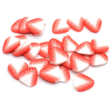 High Quality 22MM 100Pcs Strawberry Polymer Clay Fruit Slice Sprinkles Large Clay Strawberry Fruit Nail Art Slices Slime Charms