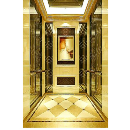 Пассажирский лифт роскошного отеля с травильной кабиной