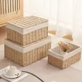 Cesto per la biancheria in rattan intrecciato per l'organizzazione della casa
