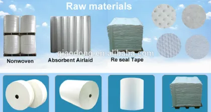 Hygienic Baby Diaper Raw Materials Airlaid Paper Rolls from Qiaodong Brand