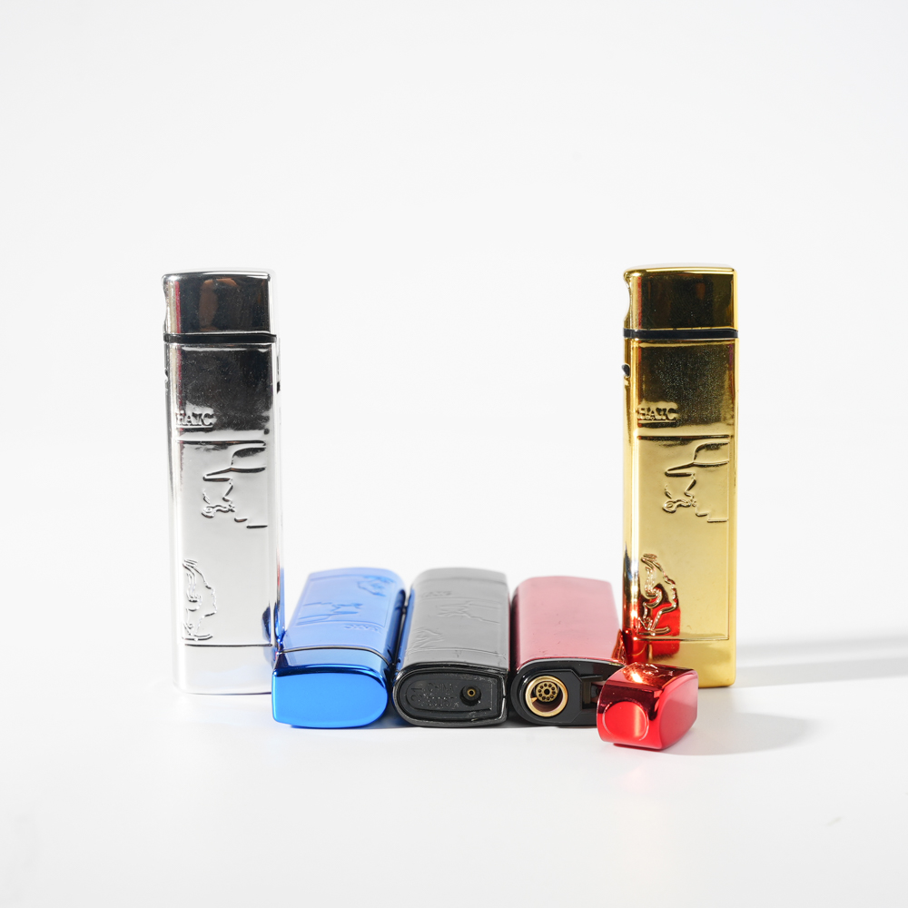 Flip-Top Relief Metal Cover Jet Flame Lighter