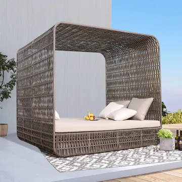 Aluminum Frame Rattan Pool Sun Bed - Hotel Daybed Factory for Outdoor Garden Furniture