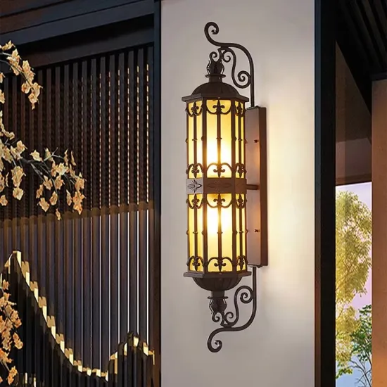 Large Scale Modern Retro Outdoor Wall Lamps - Waterproof IP65 H125/H85CM